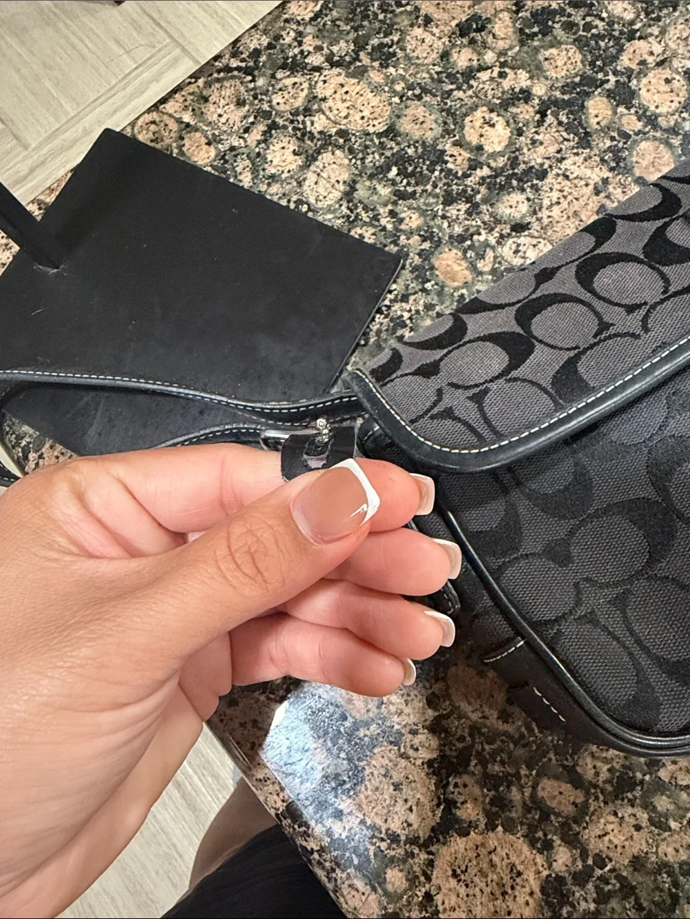 Coach Y2K black Hamptons Flap Baguette bag